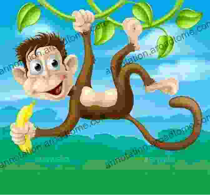 A Playful Monkey Reaches For A Banana While Swinging On A Vine In A Lush Jungle Je Veux Ma Banane I Want My Banana (I CAN READ FRENCH)