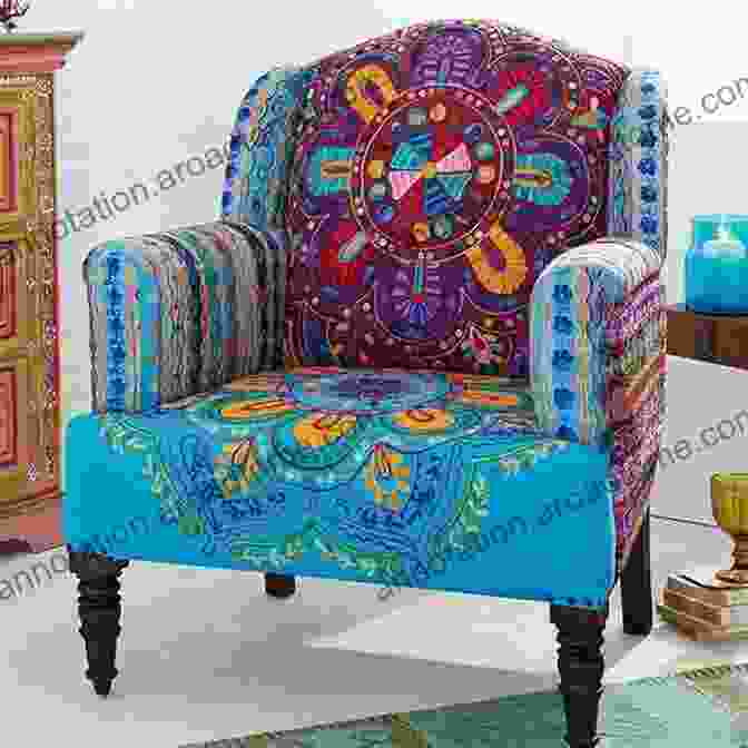 An Armchair Upholstered With A Vibrant Painting, Adding A Pop Of Color To A Room Mixed Media Revolution: Creative Ideas For Reusing Your Art