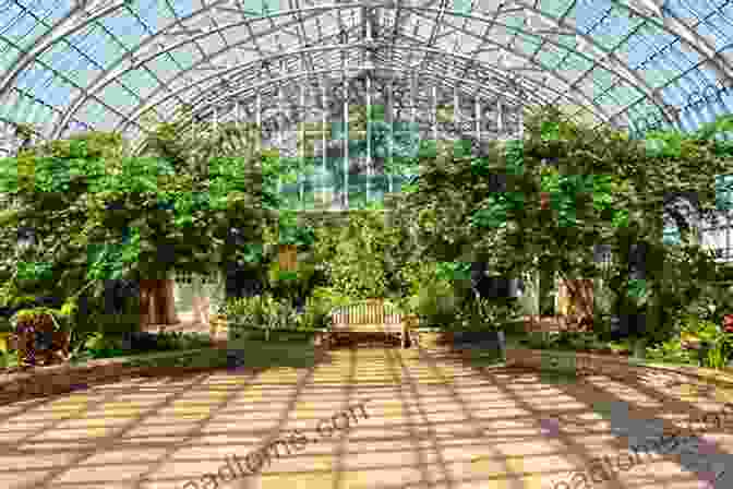 Exterior Of The Garfield Park Conservatory, A Large, Ornate Glass And Steel Building Garfield Park Conservatory Daniel Thomas MacInnes