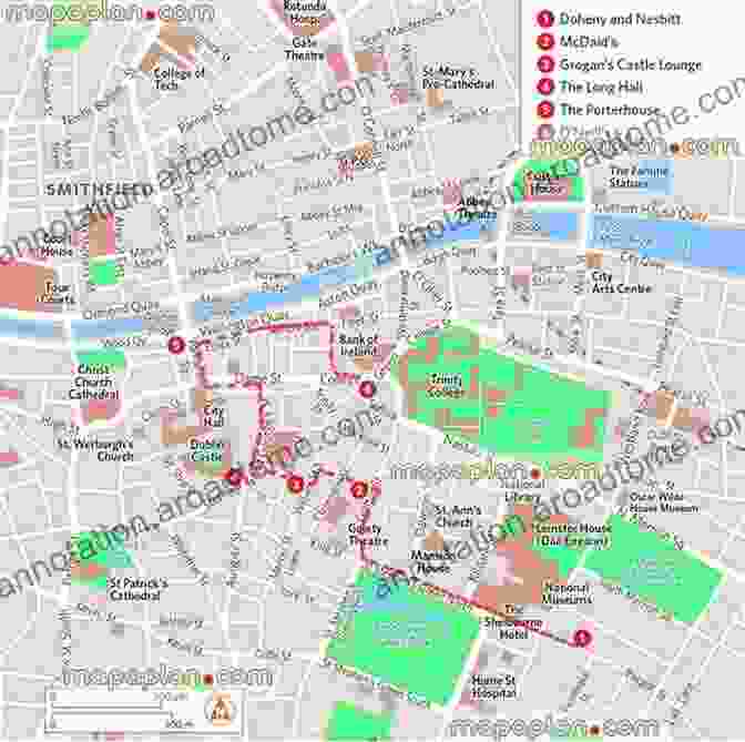 Literary Map Of Dublin Plotted: A Literary Atlas Daniel Harmon