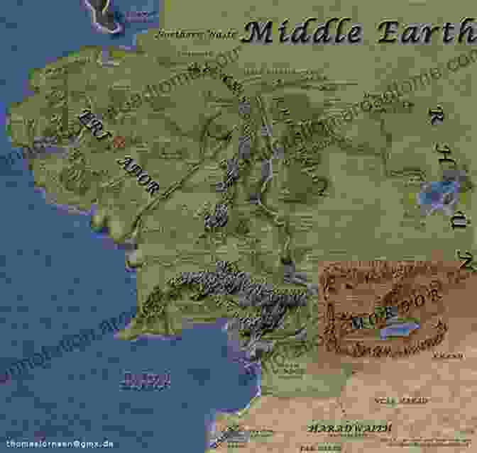 Literary Map Of Middle Earth Plotted: A Literary Atlas Daniel Harmon