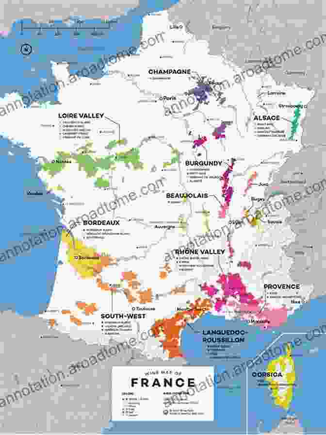 Map Of Wine Regions Featuring Prominent Landmarks And Grape Varieties The Only Wine You Ll Ever Need