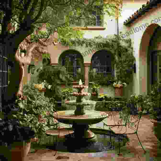 Serene Courtyard Garden With Blooming Flowers, Trickling Fountains, And Cozy Seating Areas Garden Cities (Shire Library 782)