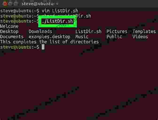 Terminal Window With A Bash Shell Script Being Executed A Practical Guide To Linux Commands Editors And Shell Programming