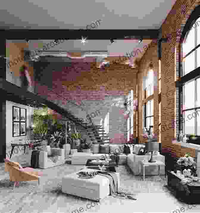 Urban Loft Apartment With Exposed Brick Walls, High Ceilings, And Large Windows Modern Home Interior: Picture With Beautiful And Aesthetic Apartments Photos Of Modern Furnishings And 3D Rendered Interiors Of Apartments Image Collection In Landscape Format