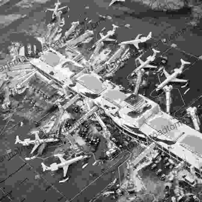 Vintage Photograph Depicting The Bustling Chicago Hare Airport In Its Early Days. A History Of Chicago S O Hare Airport