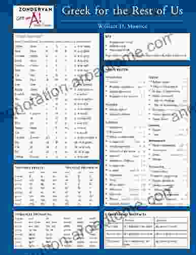 Greek For The Rest Of Us Laminated Sheet (Zondervan Get An A Study Guides)